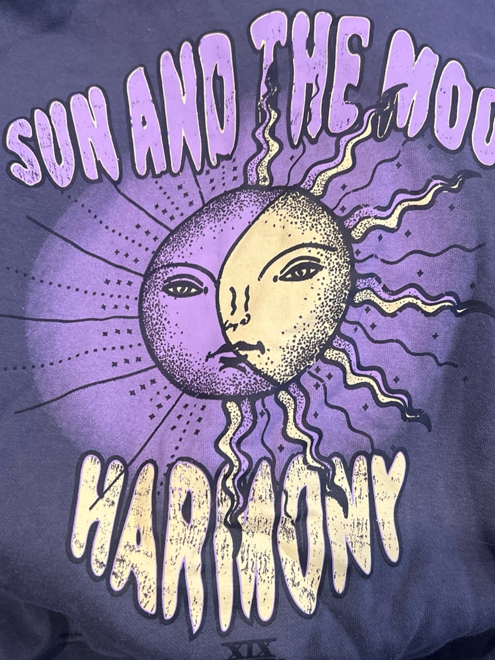 Divided Purple Graphic Tee with Sun & Moon 'Harmony'